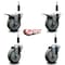 Service Caster 4'' Gray Poly Swivel 7/8'' Expanding Stem Caster Set 2 Total Lock Brakes, 4PK SCC-EXTTL20S414-PPUB-2-S-2-78 - alternate 3